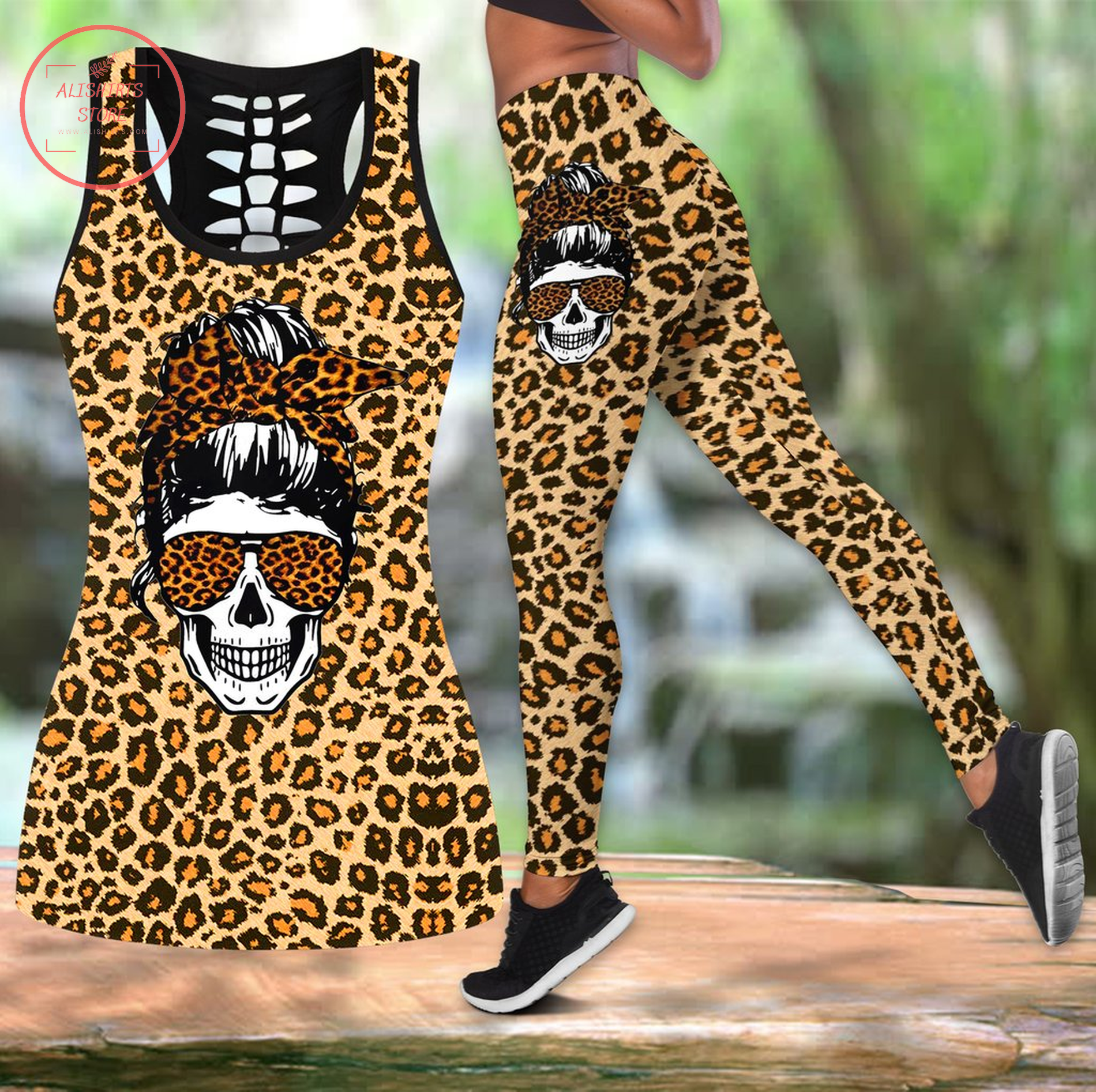 Girls leopard leggings & tanktop outfits