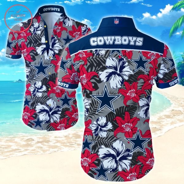 Dallas Cowboys Red Bloom Hawaiian shirts