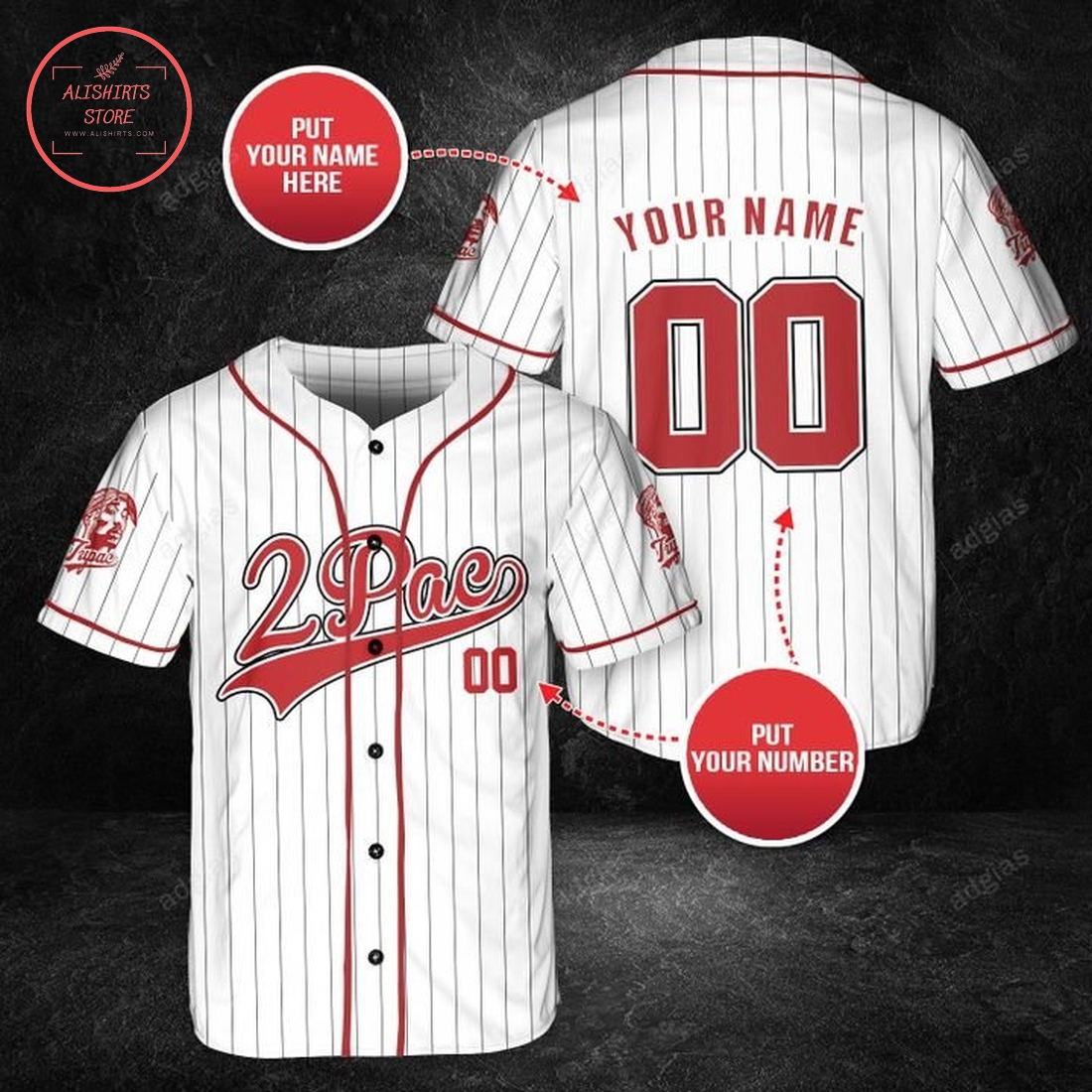 Tupac style baseball Jersey