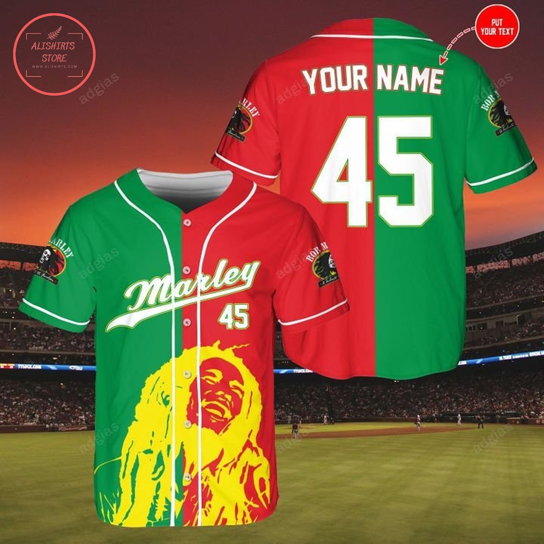 Bob Marley personalized baseball Jersey