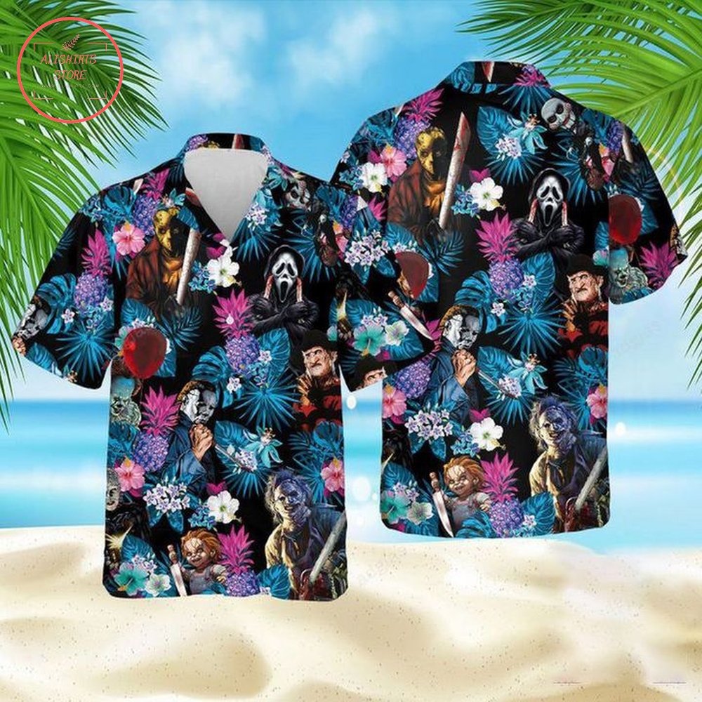 Halloween Horror Villians Hawaiian Shirt