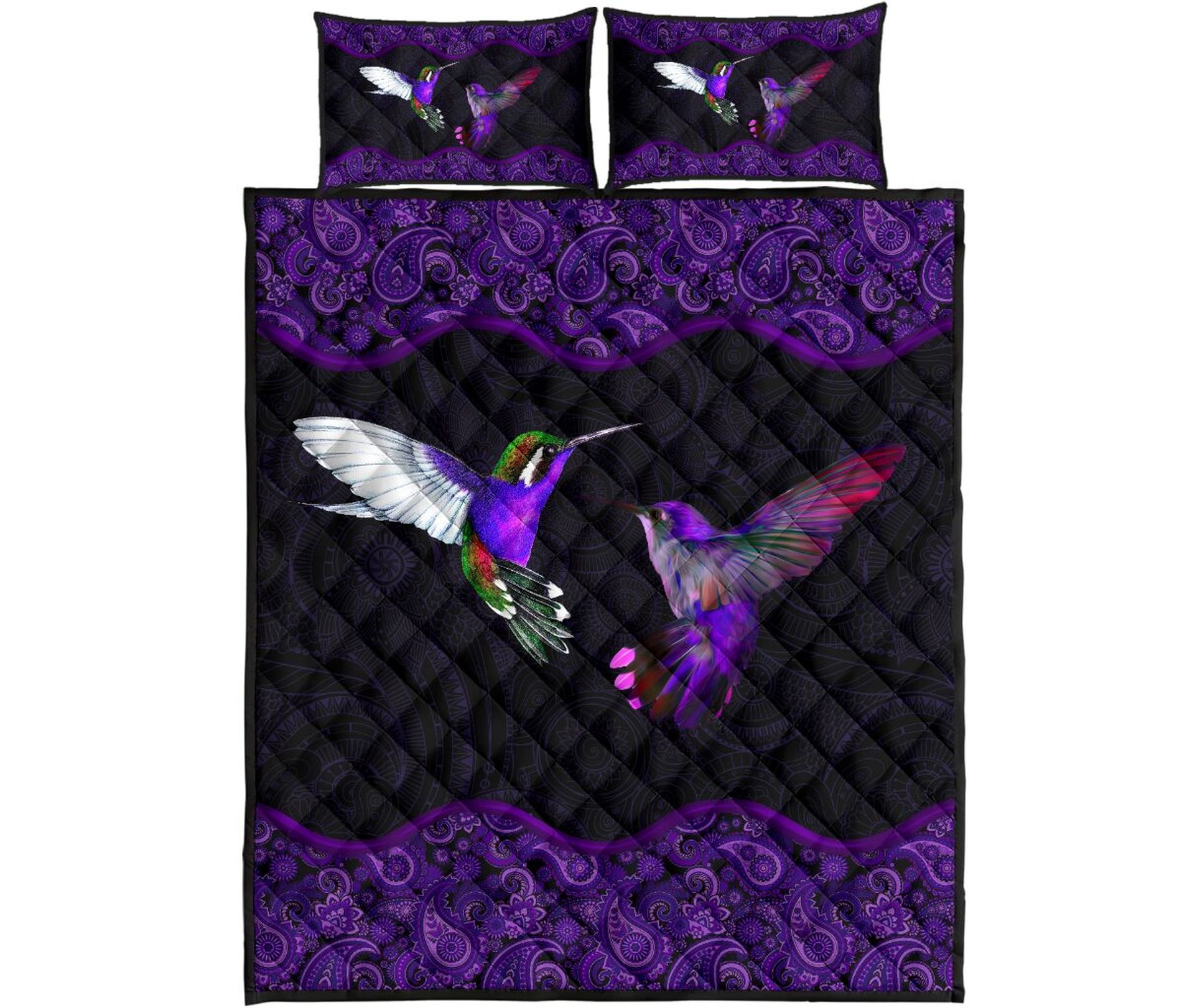 Purple bird bedding set