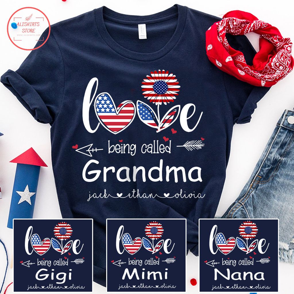 Love being called grandma shirts 4th of july editions