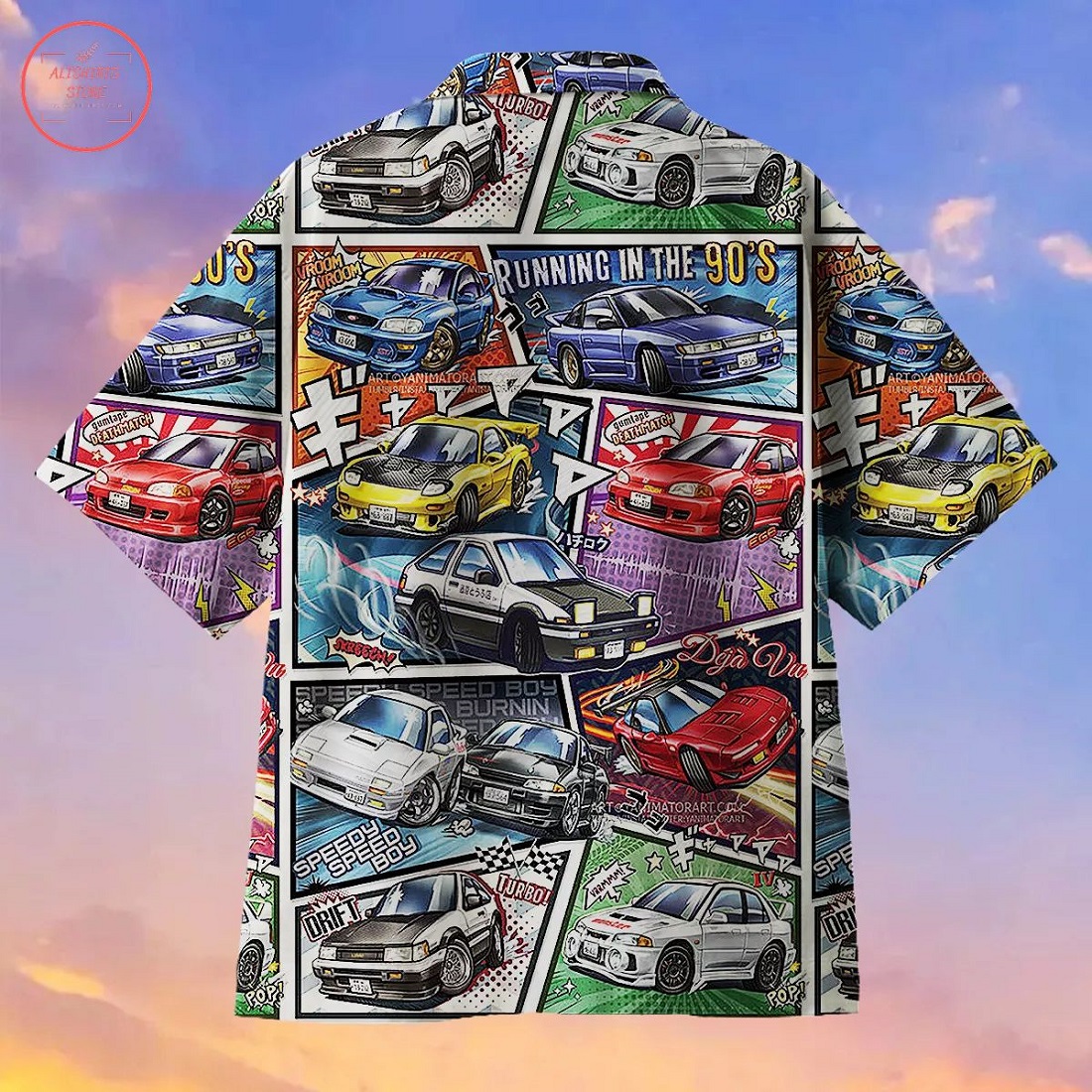 90s Initial D Car Poster Hawaiian Shirt