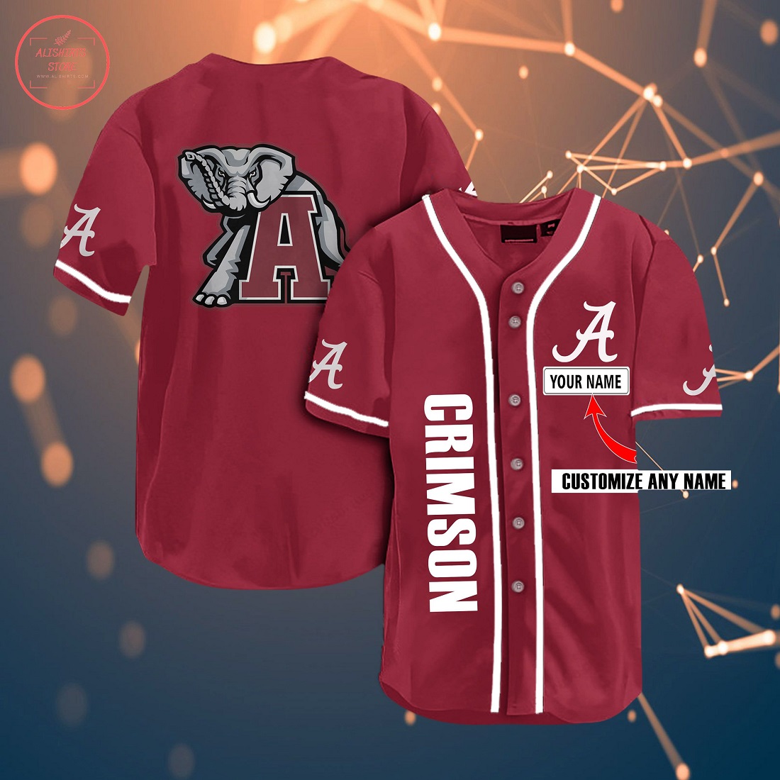 Alabama Crimson Tide Personalized Baseball Jersey