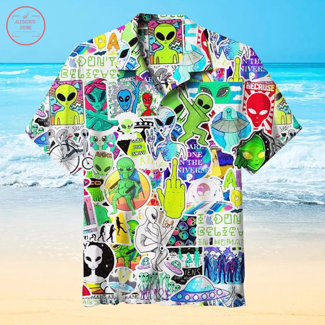 Alien Collage Hawaiian Shirt