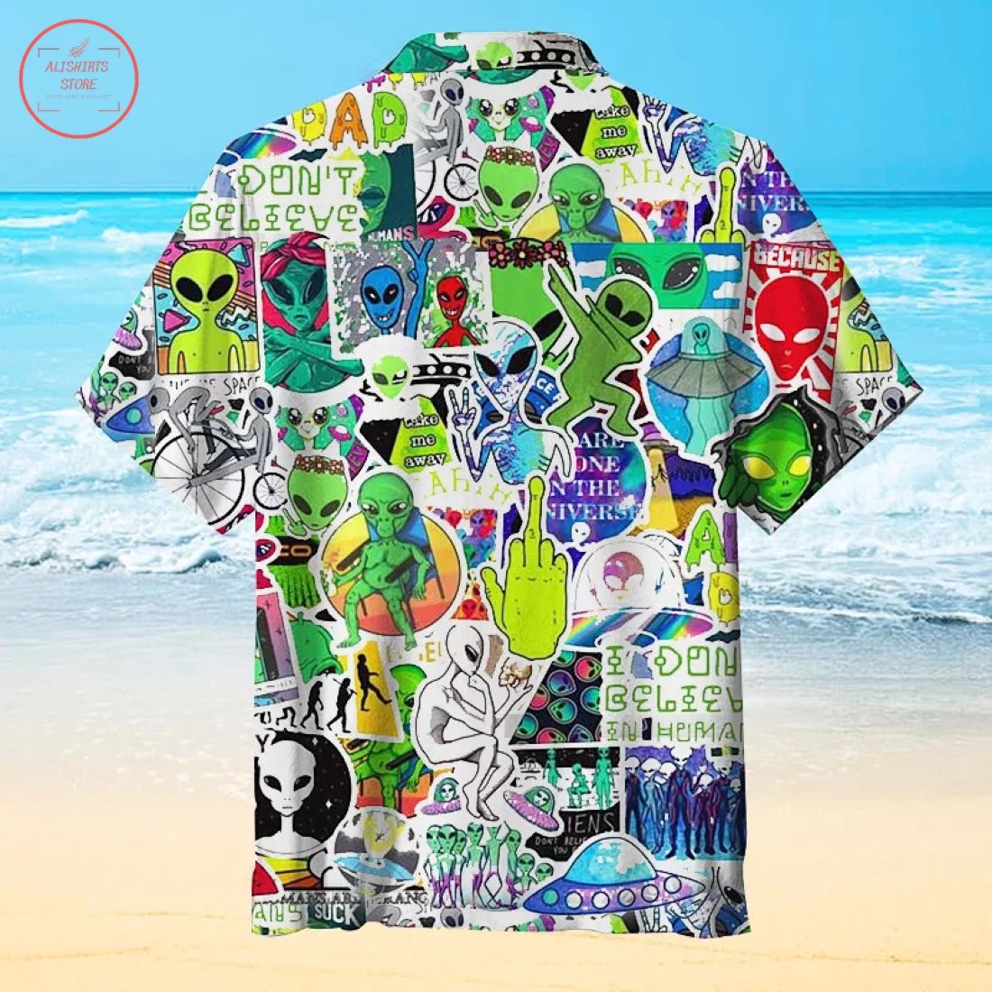 Alien Collage Hawaiian Shirt