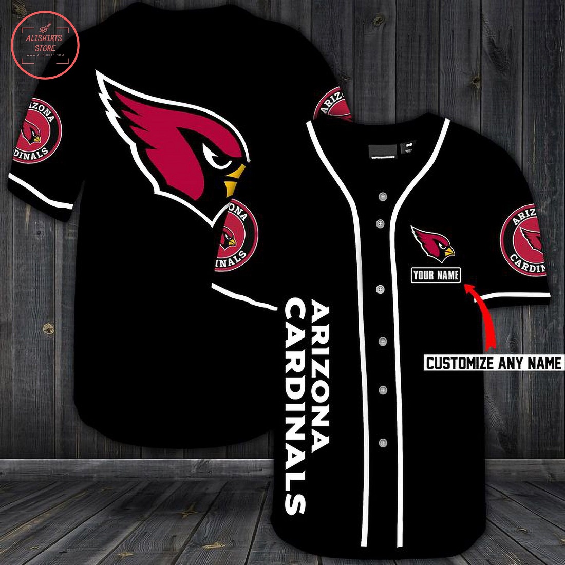 Arizona Cardinals Personalized Custom Baseball Jersey