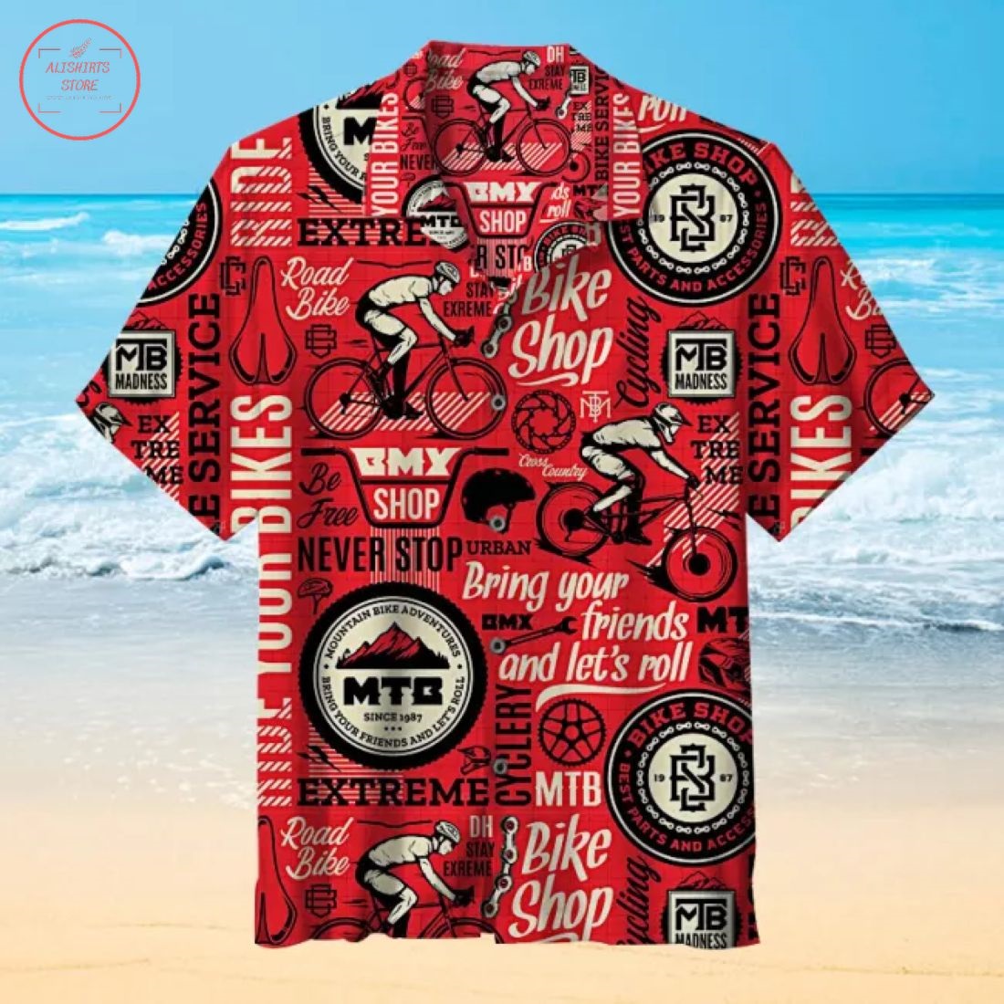 BMX pattern Hawaiian Shirt