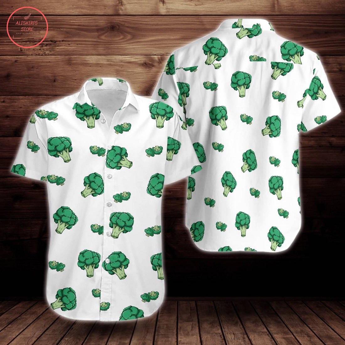 Broccoli Pattern Print Design Flower Hawaiian shirt