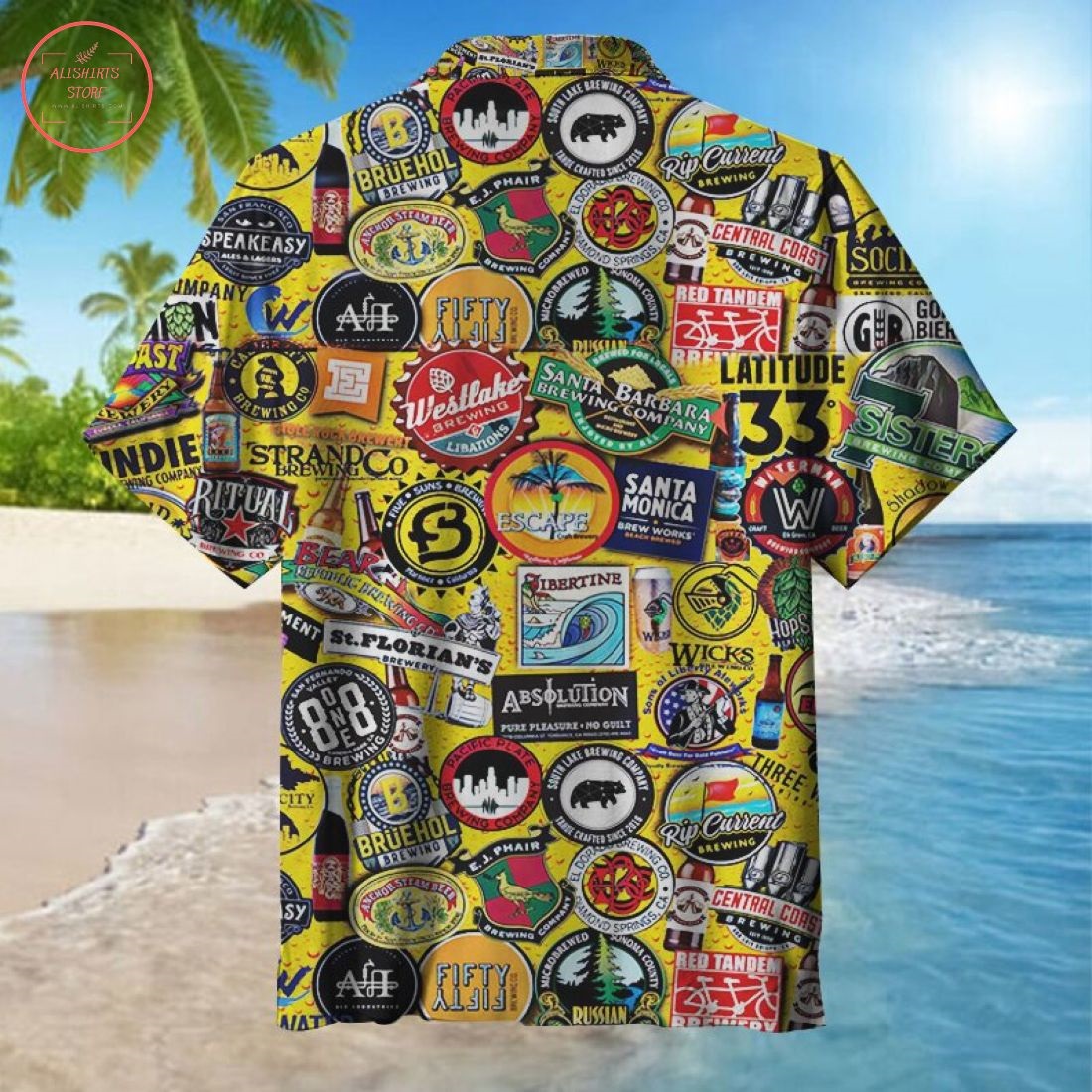 California Craft Beer Lable Hawaiian Shirt