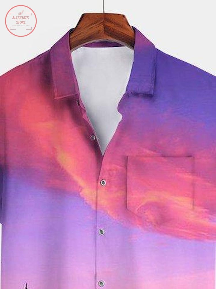 Casual Square Neck Cotton-Blend Hawaiian Shirt