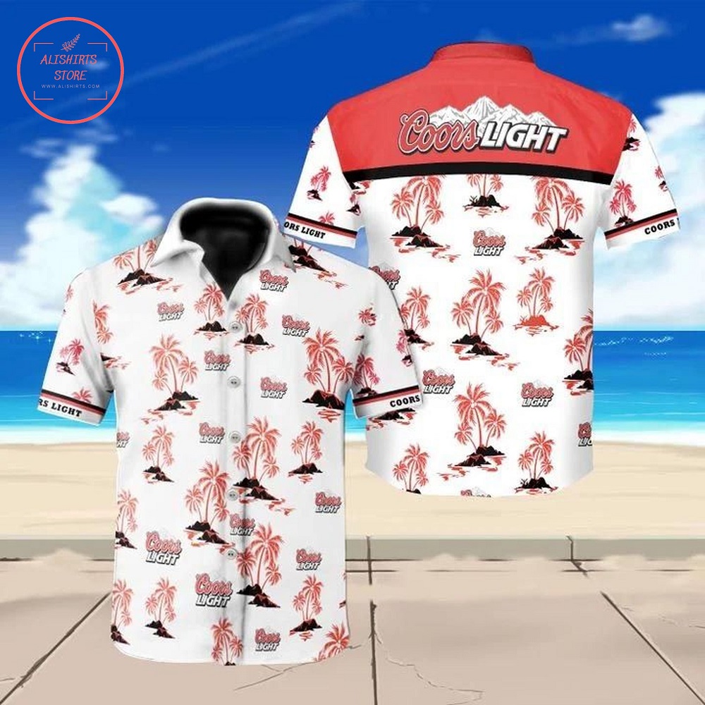 Coors Light Hawaiian Shirt Summer Button Up