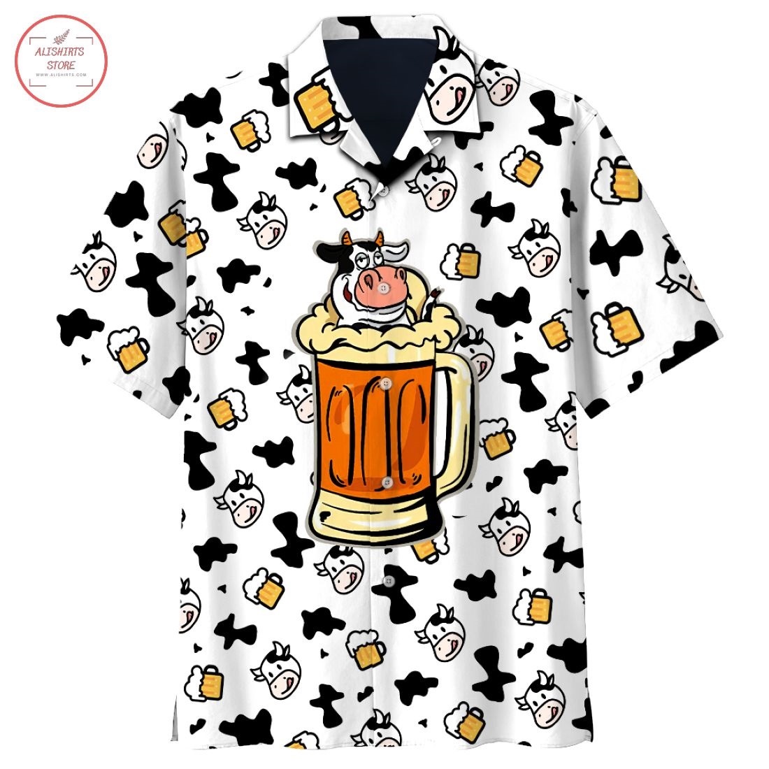 Cow and Beer Hawaiian Shirt