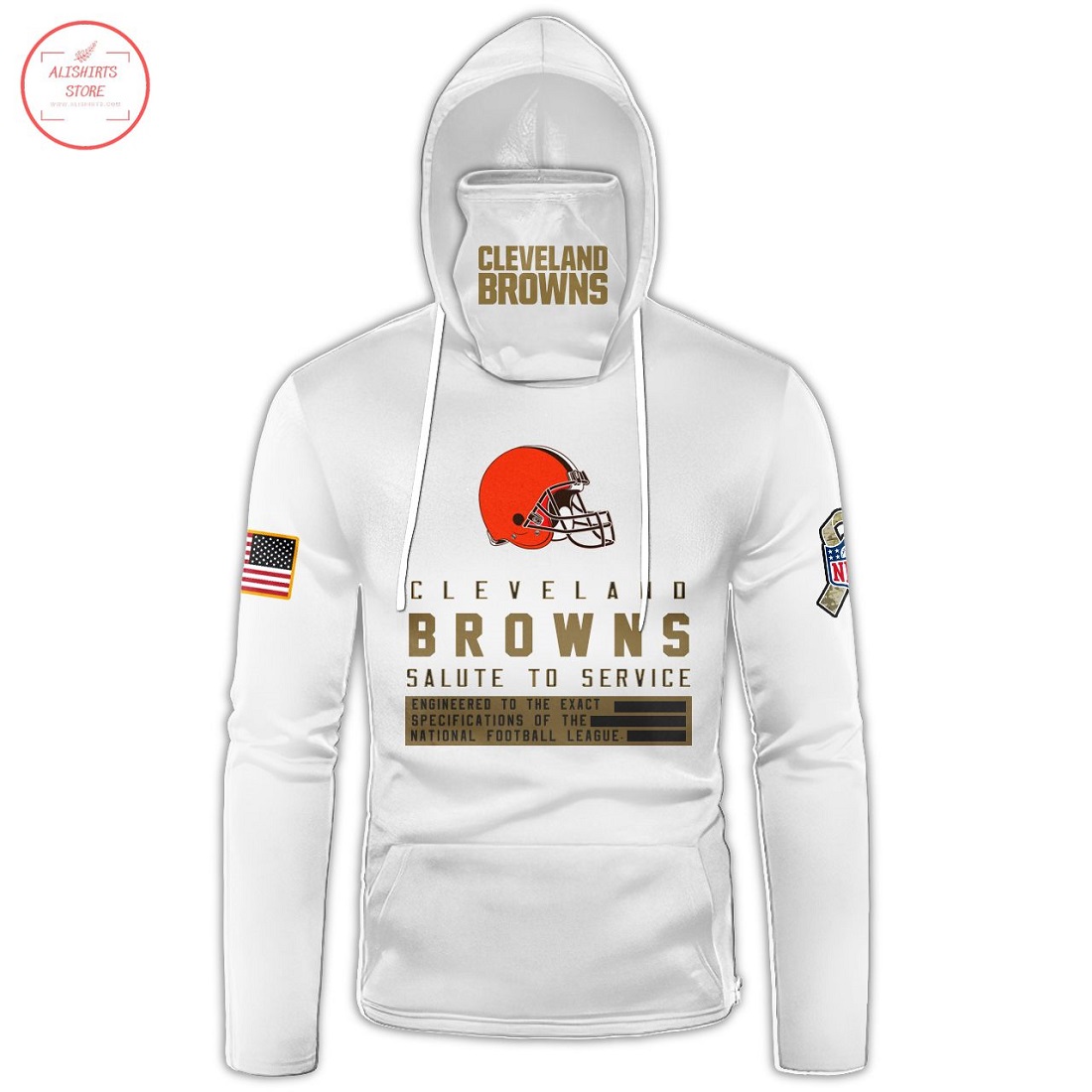 Custom name NFL Cleveland Browns Gaiter Hoodie