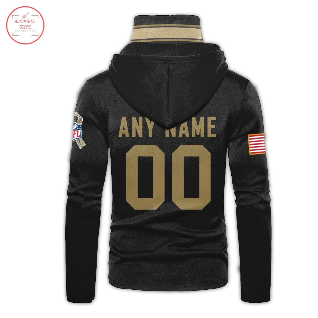 Custom name NFL New Orleans Saints Gaiter Hoodie