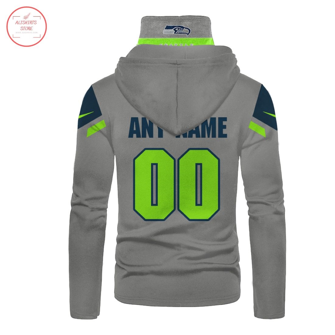 Custom name NFL Seattle Seahawks Gaiter Hoodie