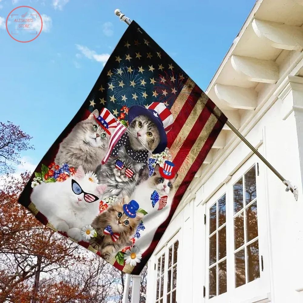 Cute Cats 4th Of July American Flag