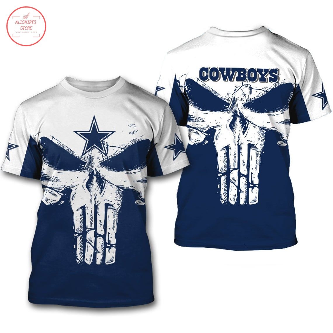 Dallas Cowboys NFL Punisher Skull Shirt