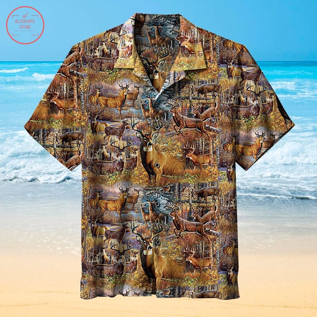 Deer Collage Hawaiian Shirt