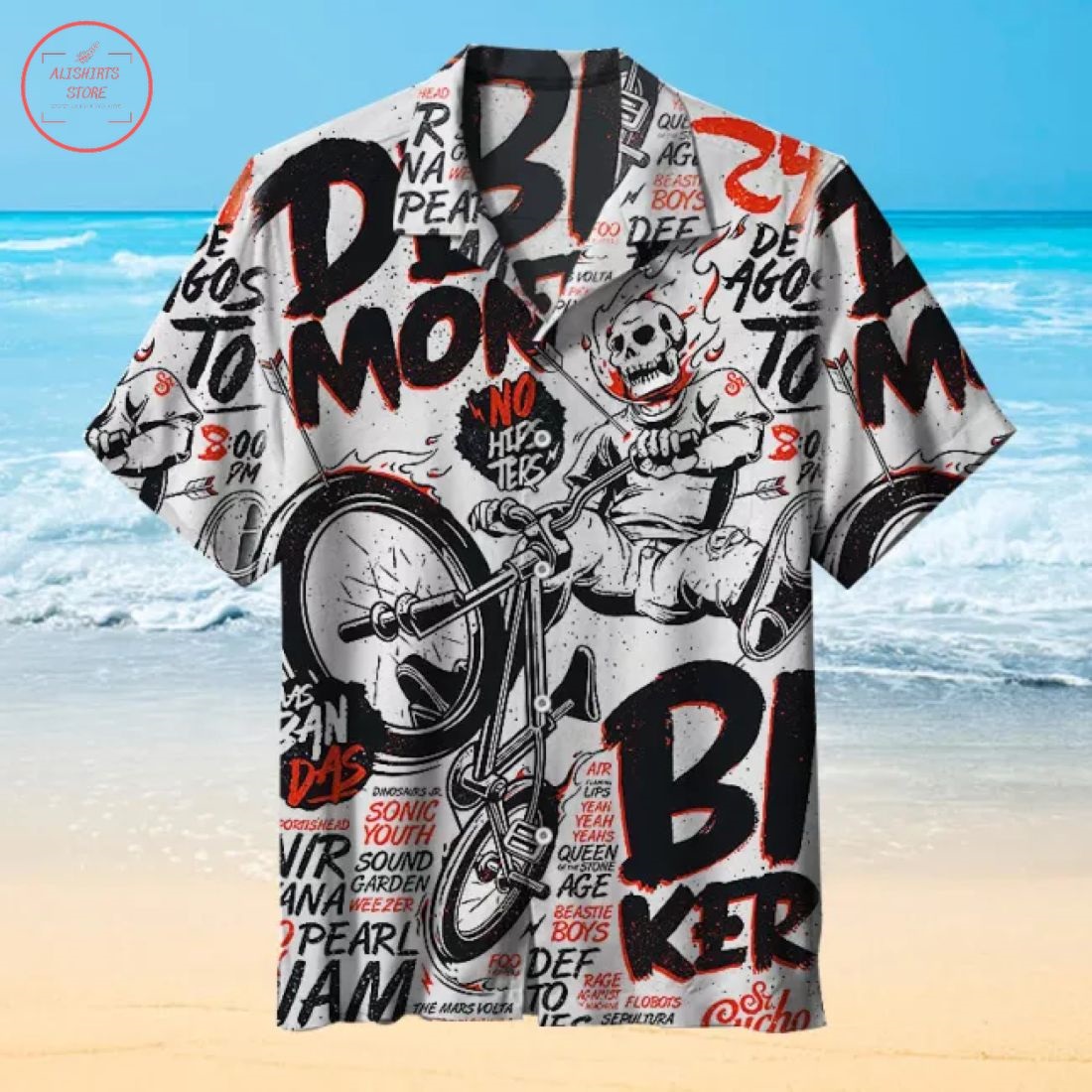 Demon Biker Hawaiian Shirt