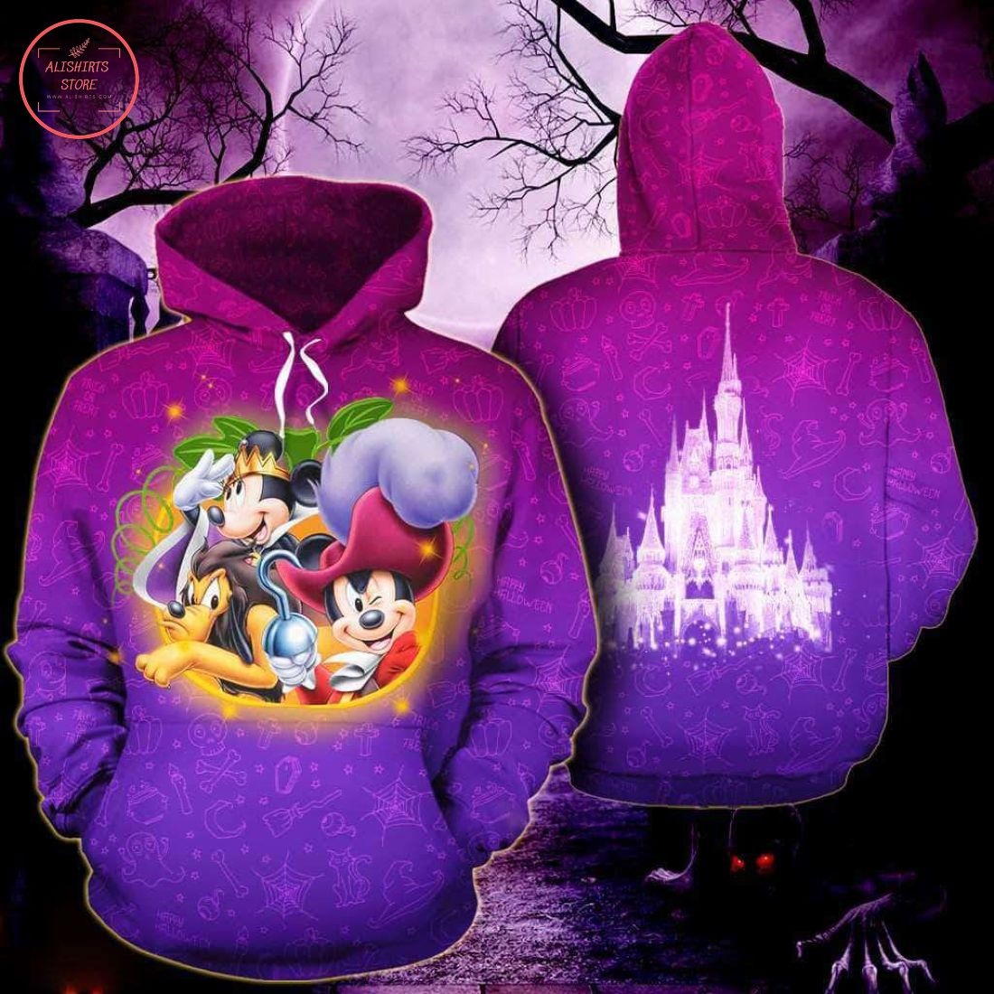 Disney Halloween Cosplay All Over Printed Hoodie