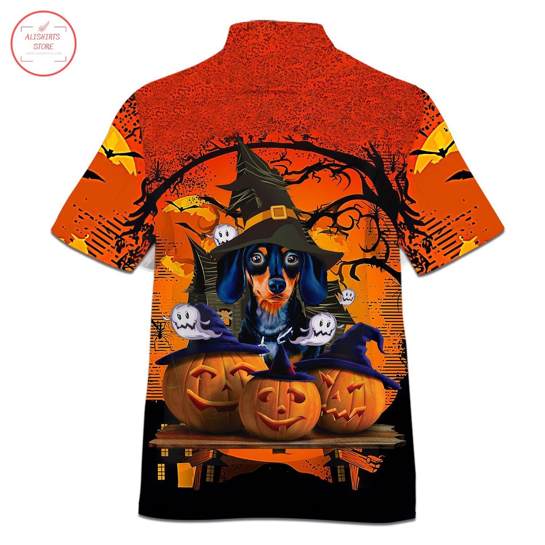 Dog and pumpkin Halloween Hawaiian Shirt