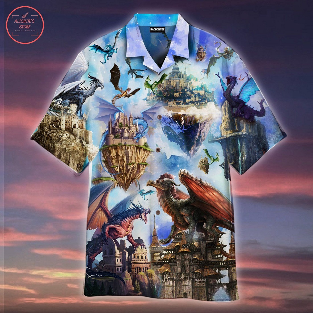 Dragons Are Flying Above The Castles Hawaiian Shirt