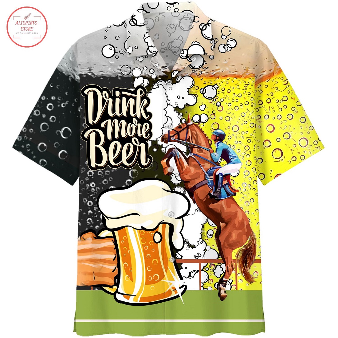 Horse RacinHorse Racing Beer Hawaiiang Beer Hawaiian Shirt