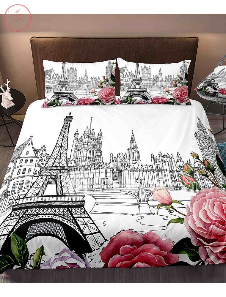 Eiffel Tower 3-Piece Duvet Cover Set Hotel Bedding Sets