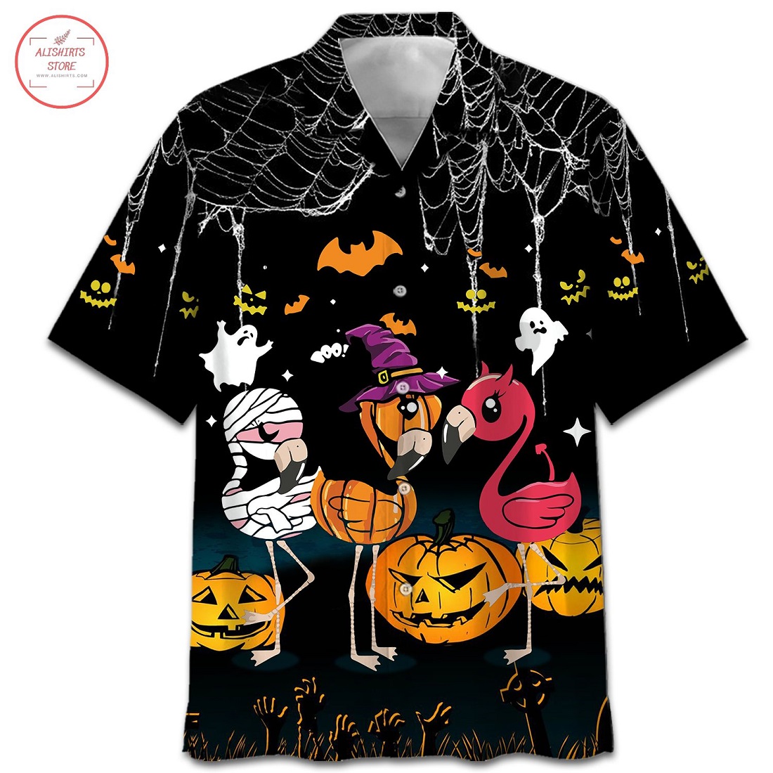 Flamingo Halloween Hawaiian Shirt