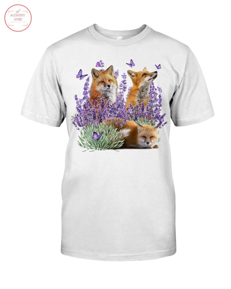 Fox and Gorgeous Purple flower Shirt