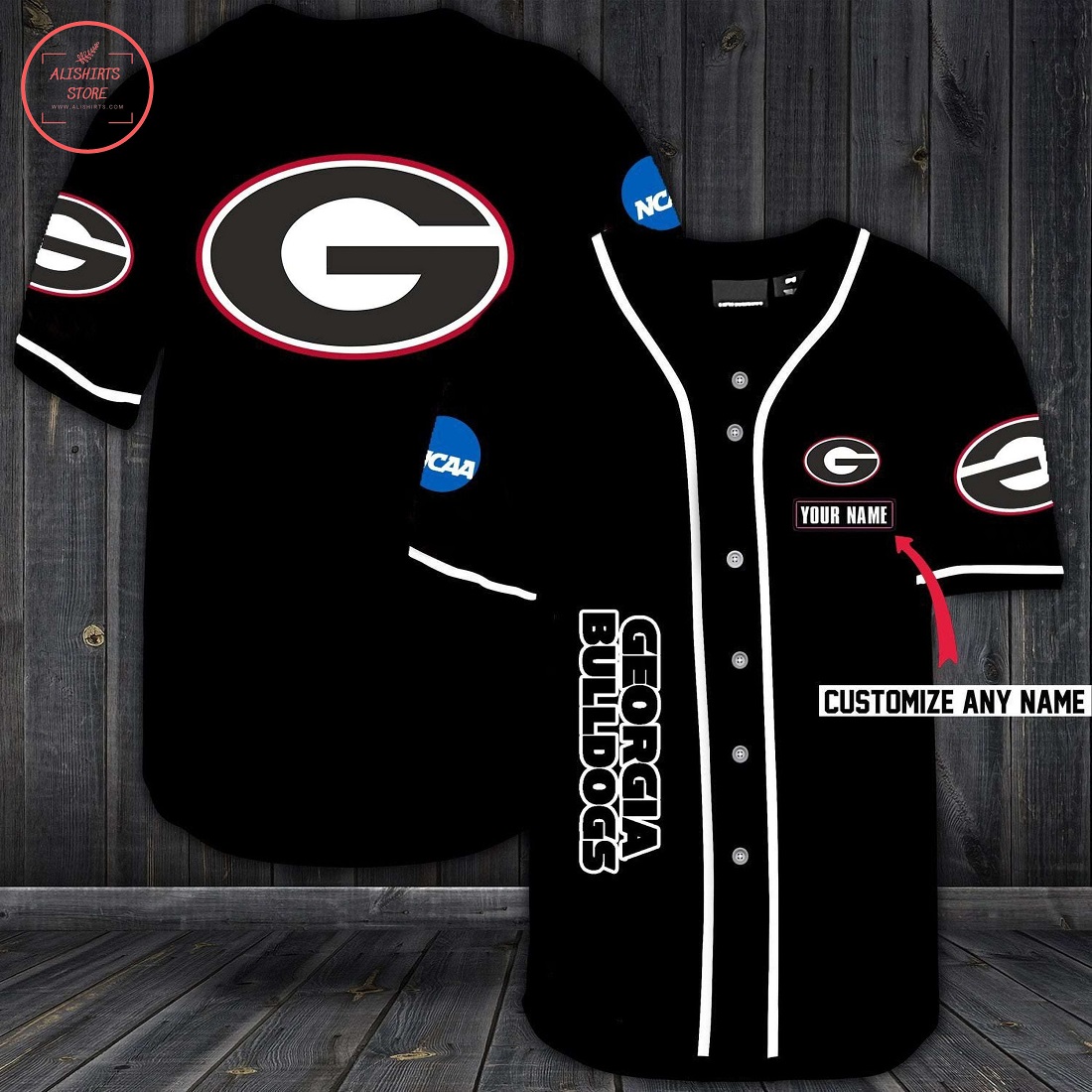 Georgia Bulldogs Personalized Baseball Jersey