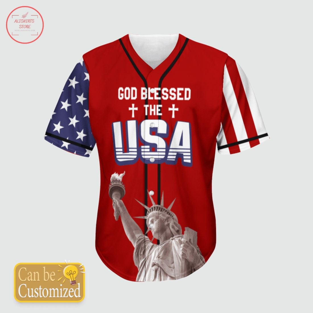 God Blesses The America Personalized Baseball Jersey