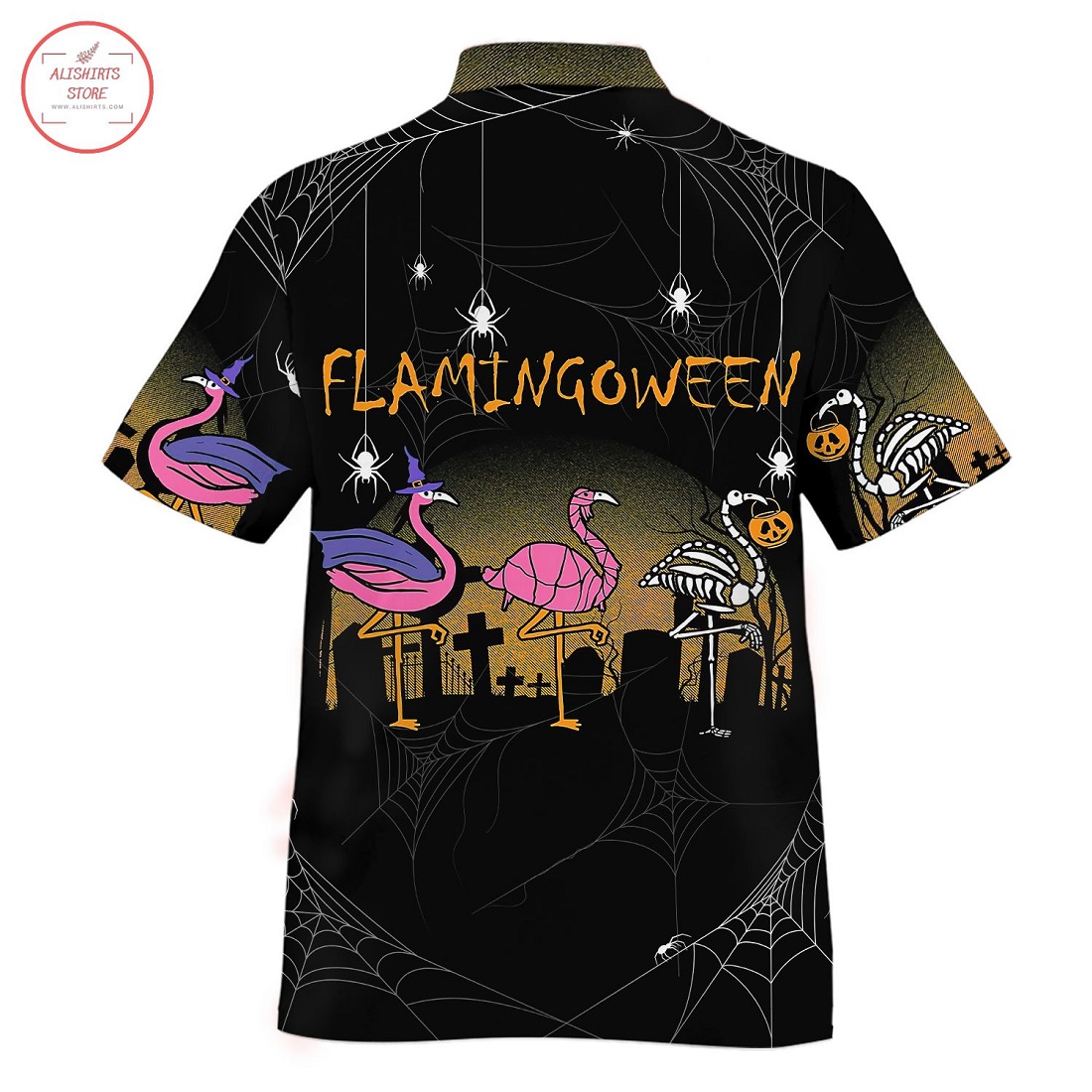 Halloween Flamingo Hawaiian Shirt