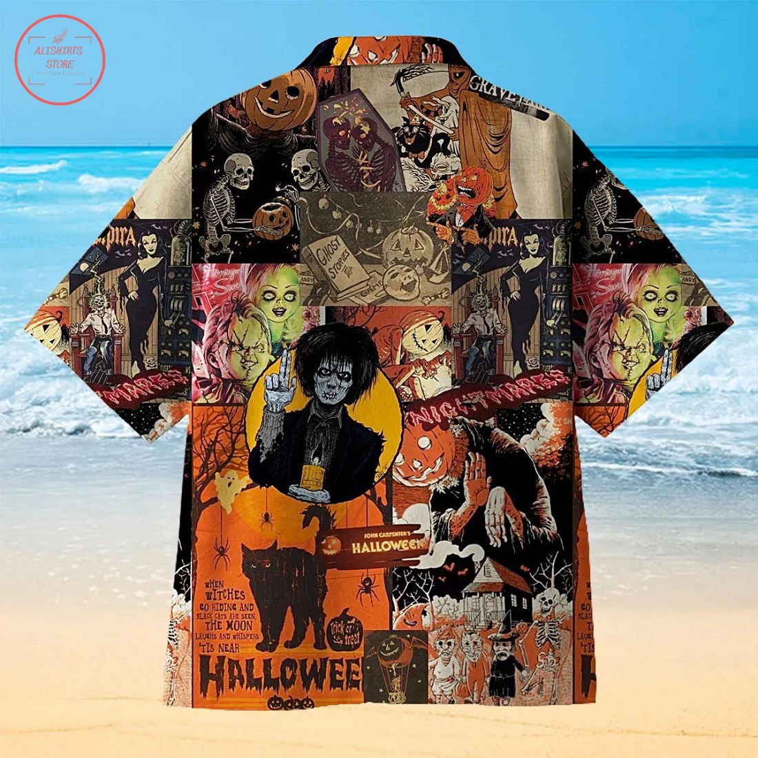 Halloween creative collage Hawaiian Shirt