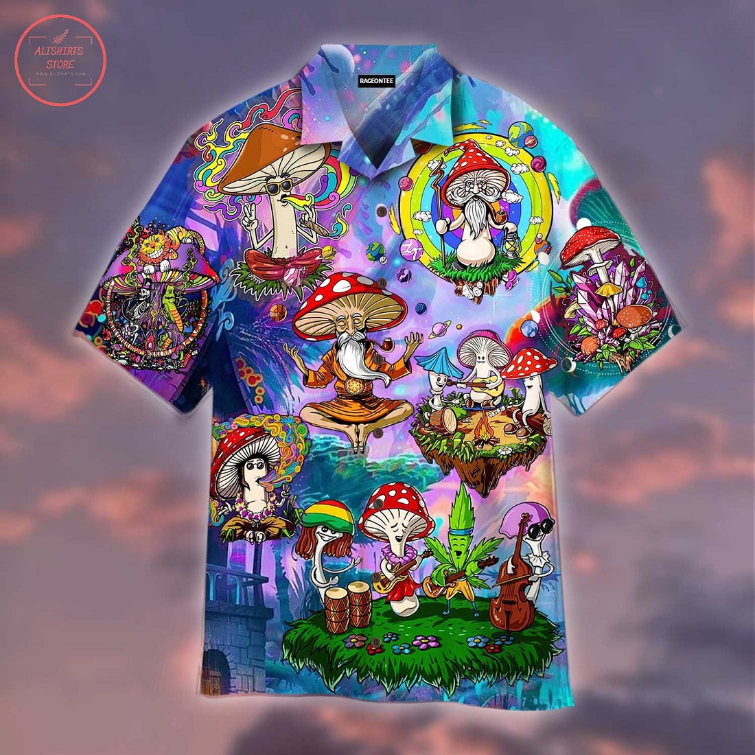 Hippie Magic Mushroom Hawaiian Shirt