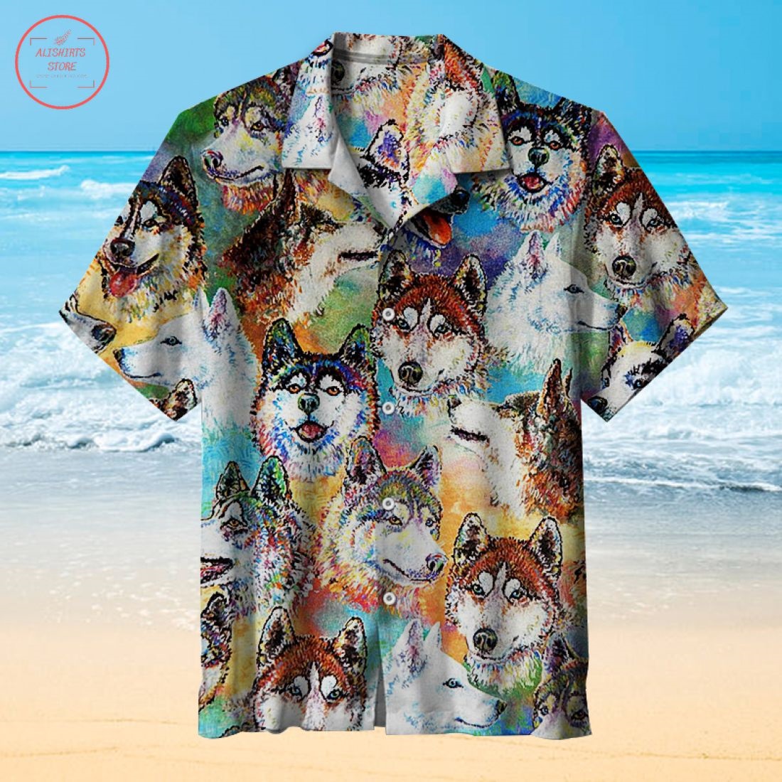 Husky Dogs Art Hawaiian Shirts