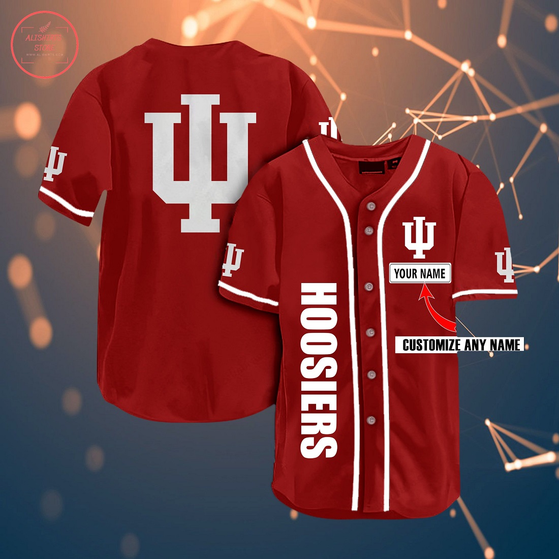 Indiana Hoosiers Personalized Baseball Jersey