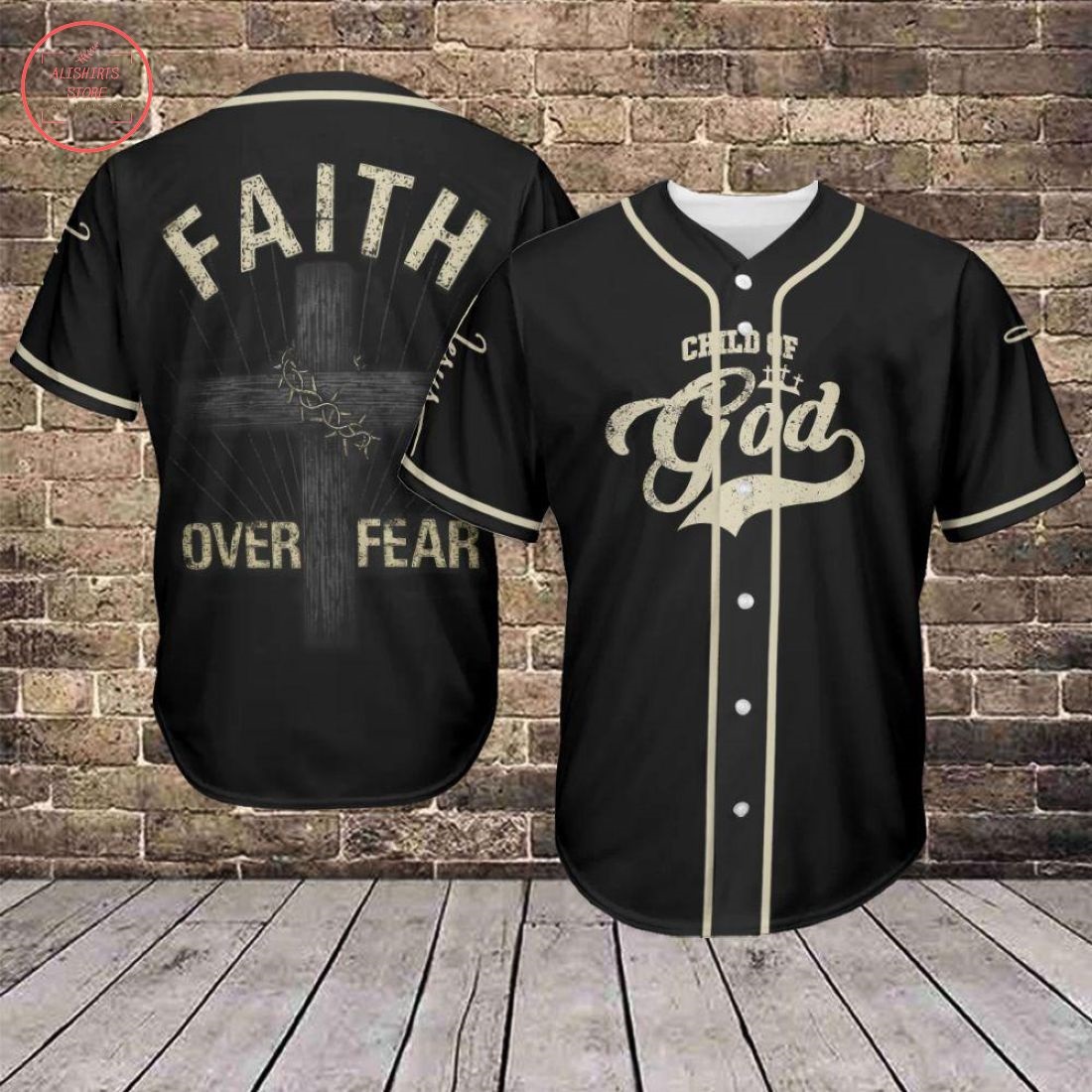 Jesus Faith Over Fear Baseball Jersey