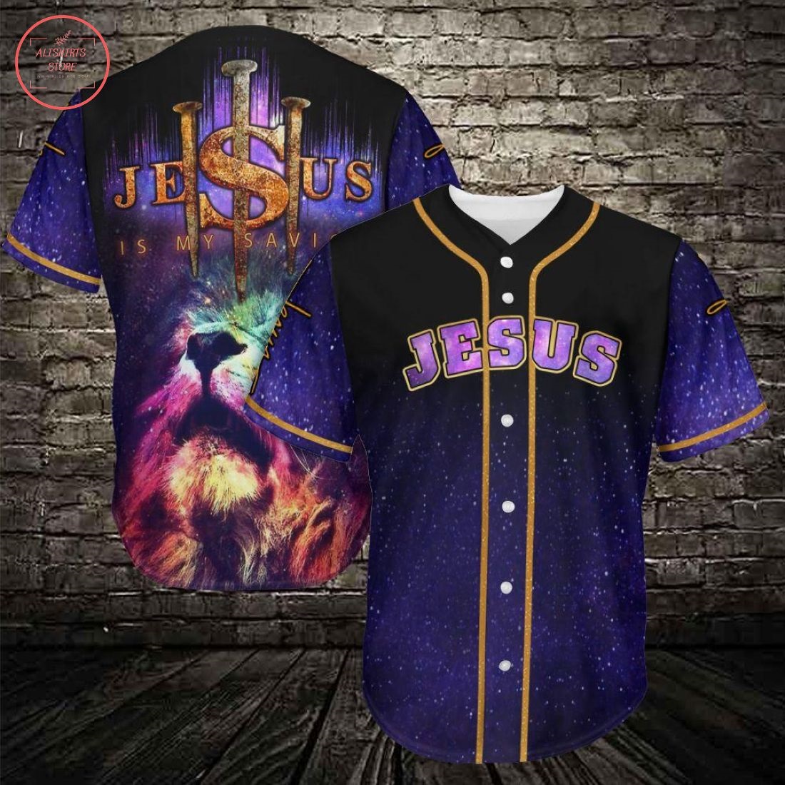 Jesus and Lion Baseball Jersey