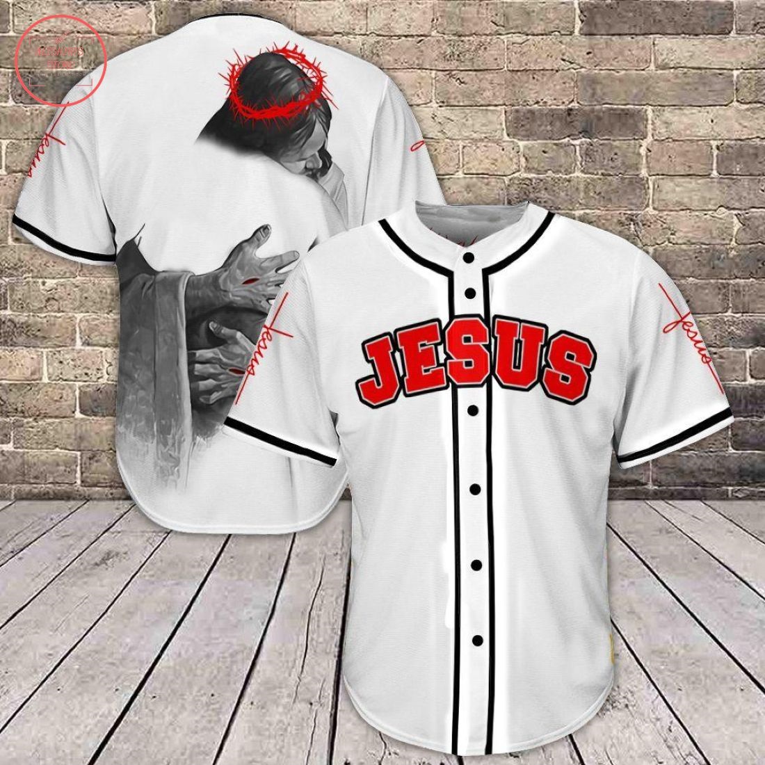 Jesus in The Arms of Lord Baseball Jersey