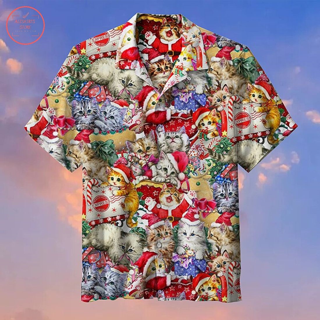 Kitten Christmas Hawaiian Shirt