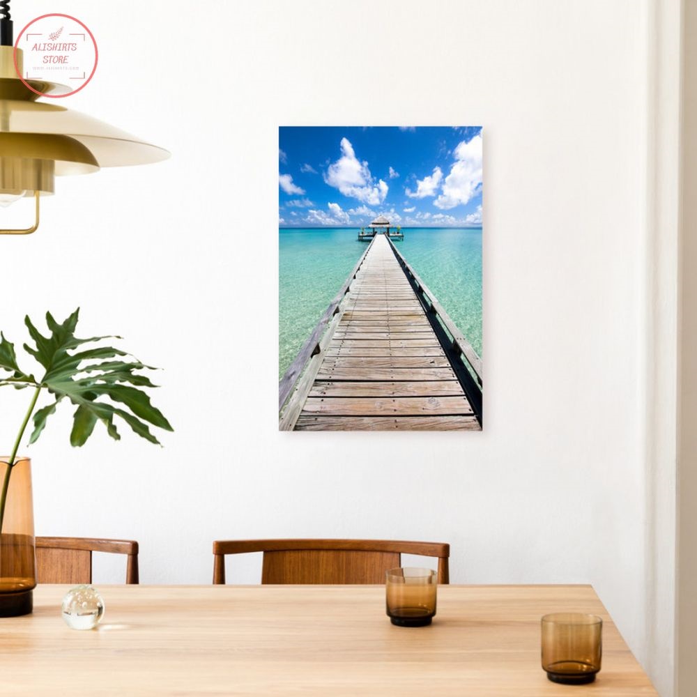 Long Pier In The Day Time Indian Ocean Canvas Print