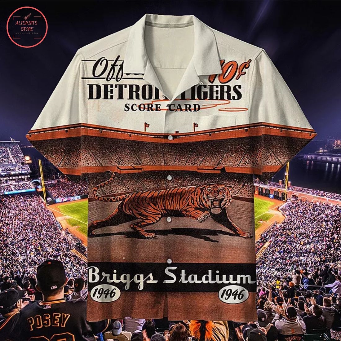 MLB Detroit Tigers Vintage Hawaiian Shirt
