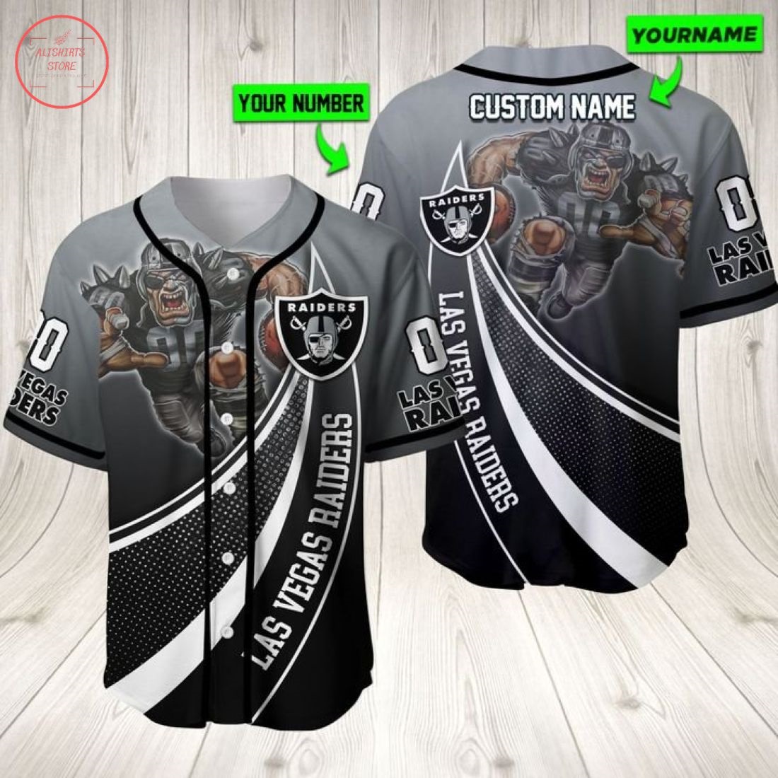 NFL Las Vegas Raiders Personalized Baseball Jersey