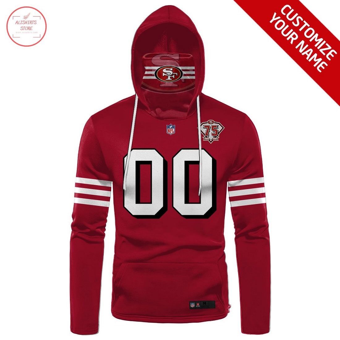 NFL San Francisco 49ers Personalized Gaiter Hoodie