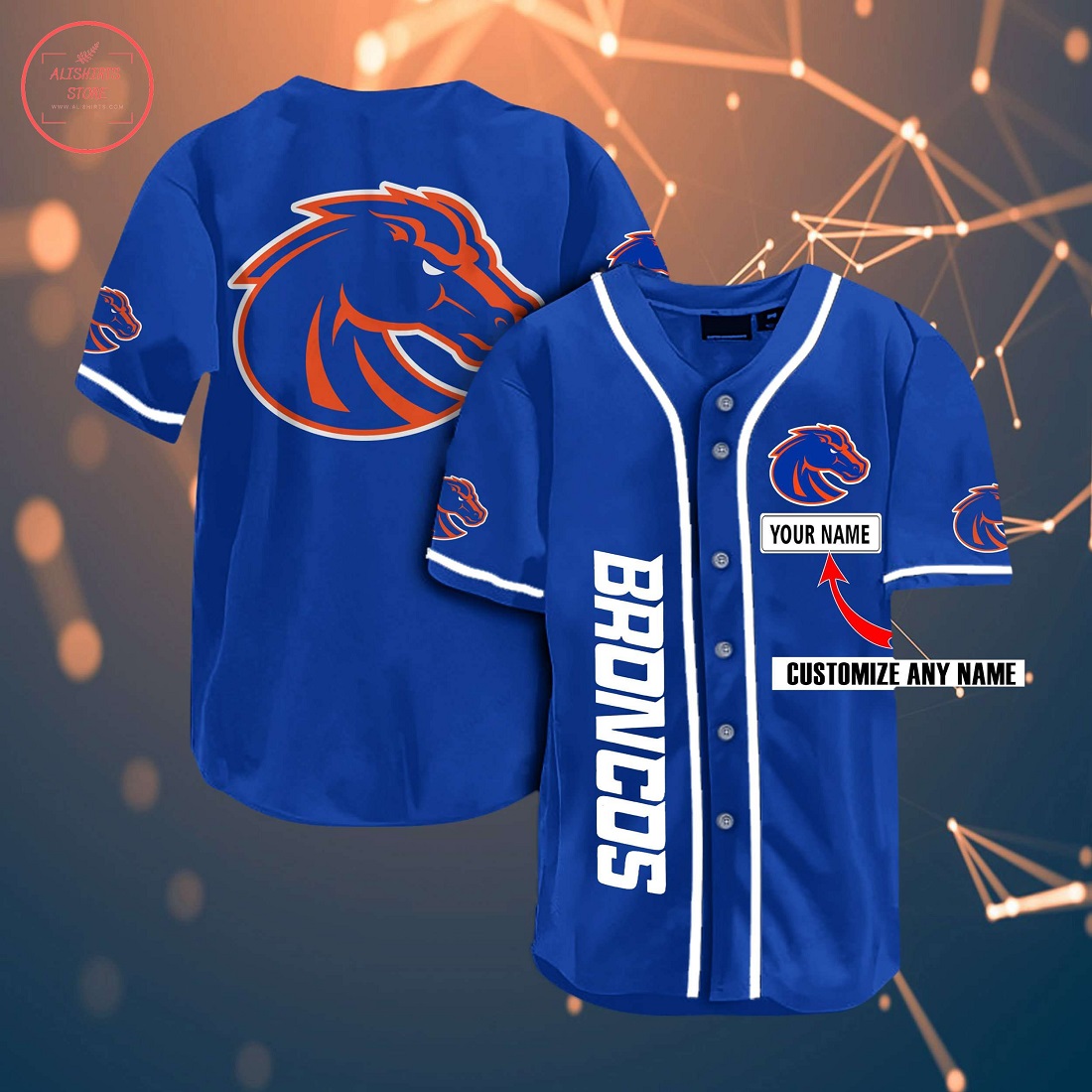 Ncaa Boise State Broncos Personalized Baseball Jersey