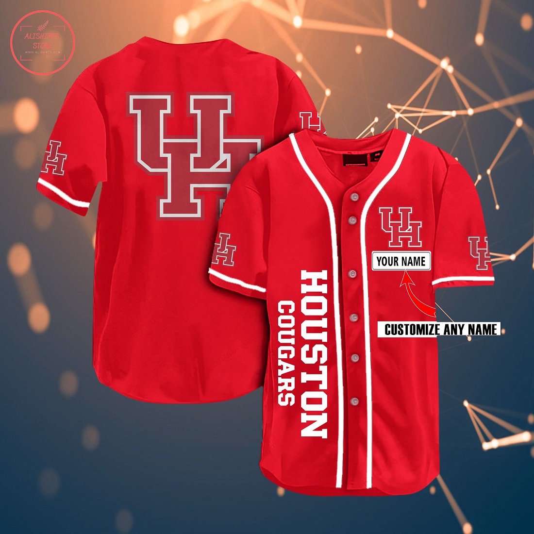 Ncaa Houston Cougars Personalized Baseball Jersey
