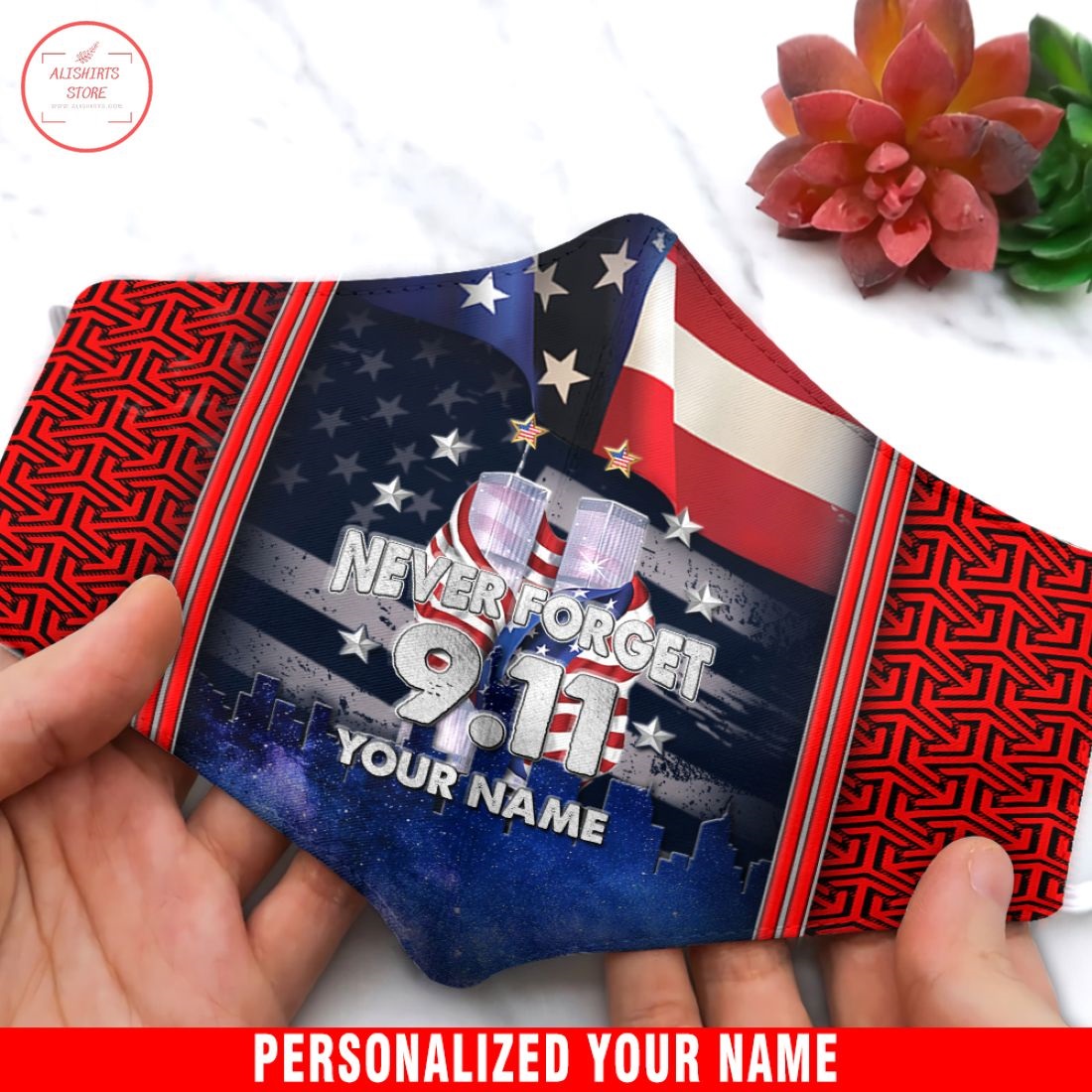 Never Forget 9.11 Face Mask Custom Your Name